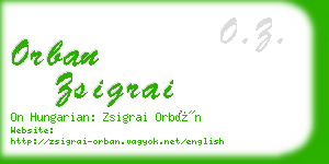 orban zsigrai business card